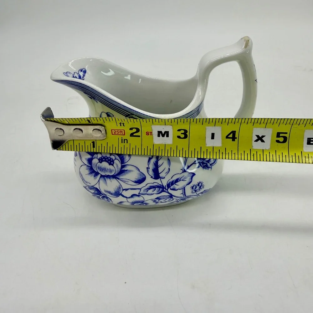 Spode Laura Ashley Clifton Creamer Pitcher Blue White Floral Vintage England